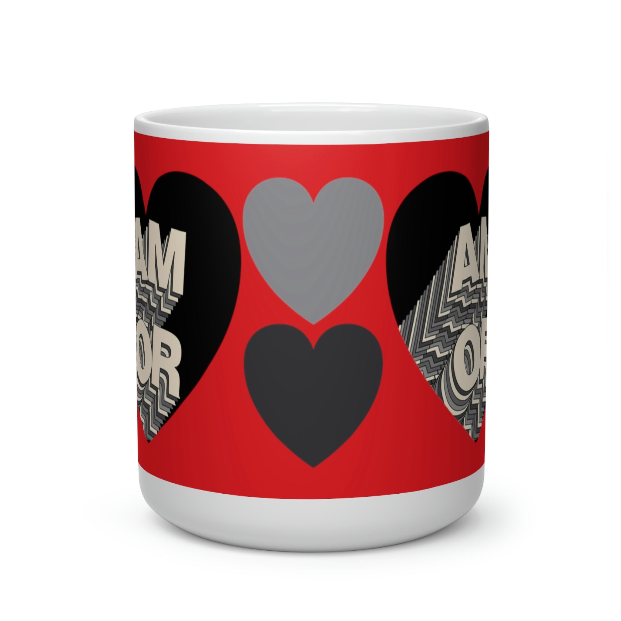 Herzförmige Tasse Layer Amor 1 schwarz/rot 