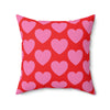 Love Spun Polyester Pillow pink heart pattern