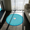 Round Rug Optical blue