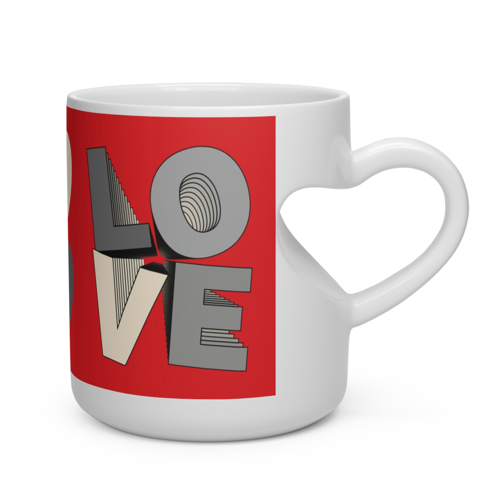 Heart Shape Mug Layer Love 2 grey/red