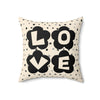 Load image into Gallery viewer, Love Spun Polyester Pillow Love flower black