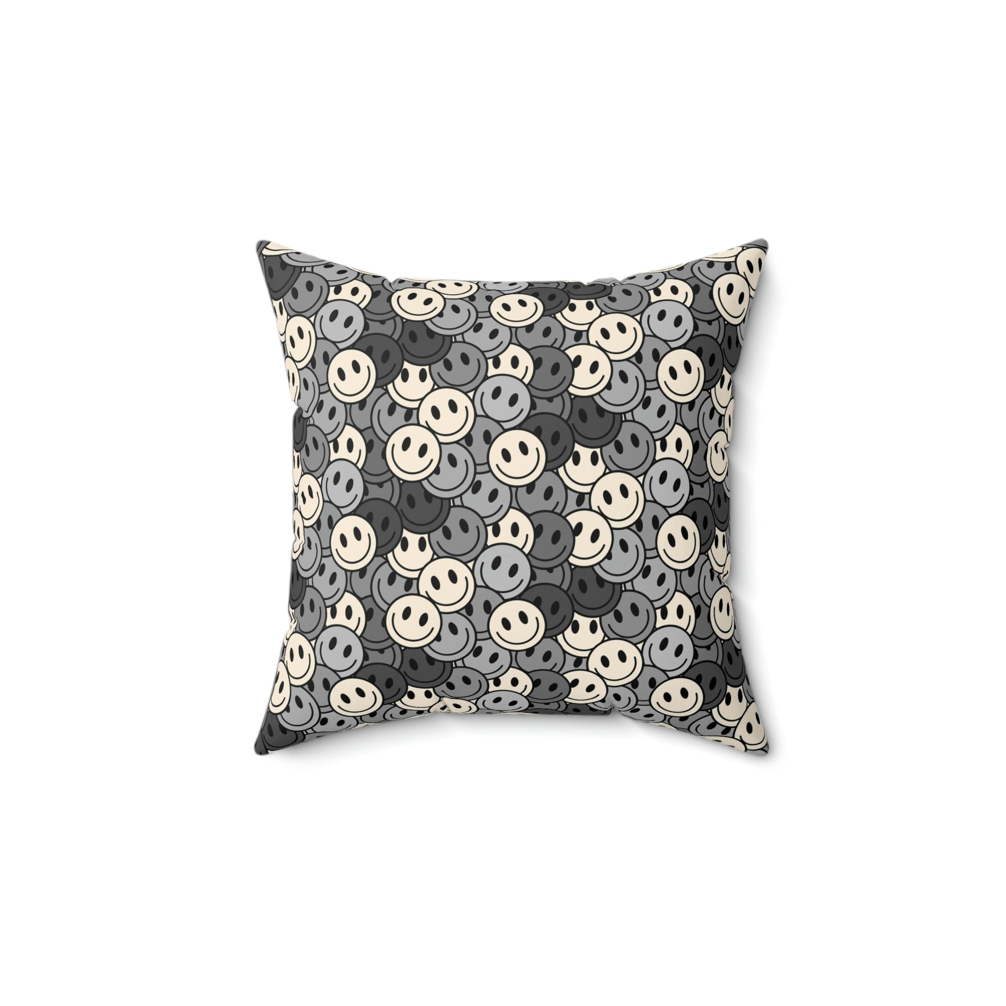 Polyester Pillow Happy Face dark grey pattern s
