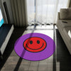 Round Rug Happy Face pattern red/purple