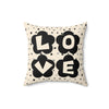 Load image into Gallery viewer, Love Spun Polyester Pillow Love flower black