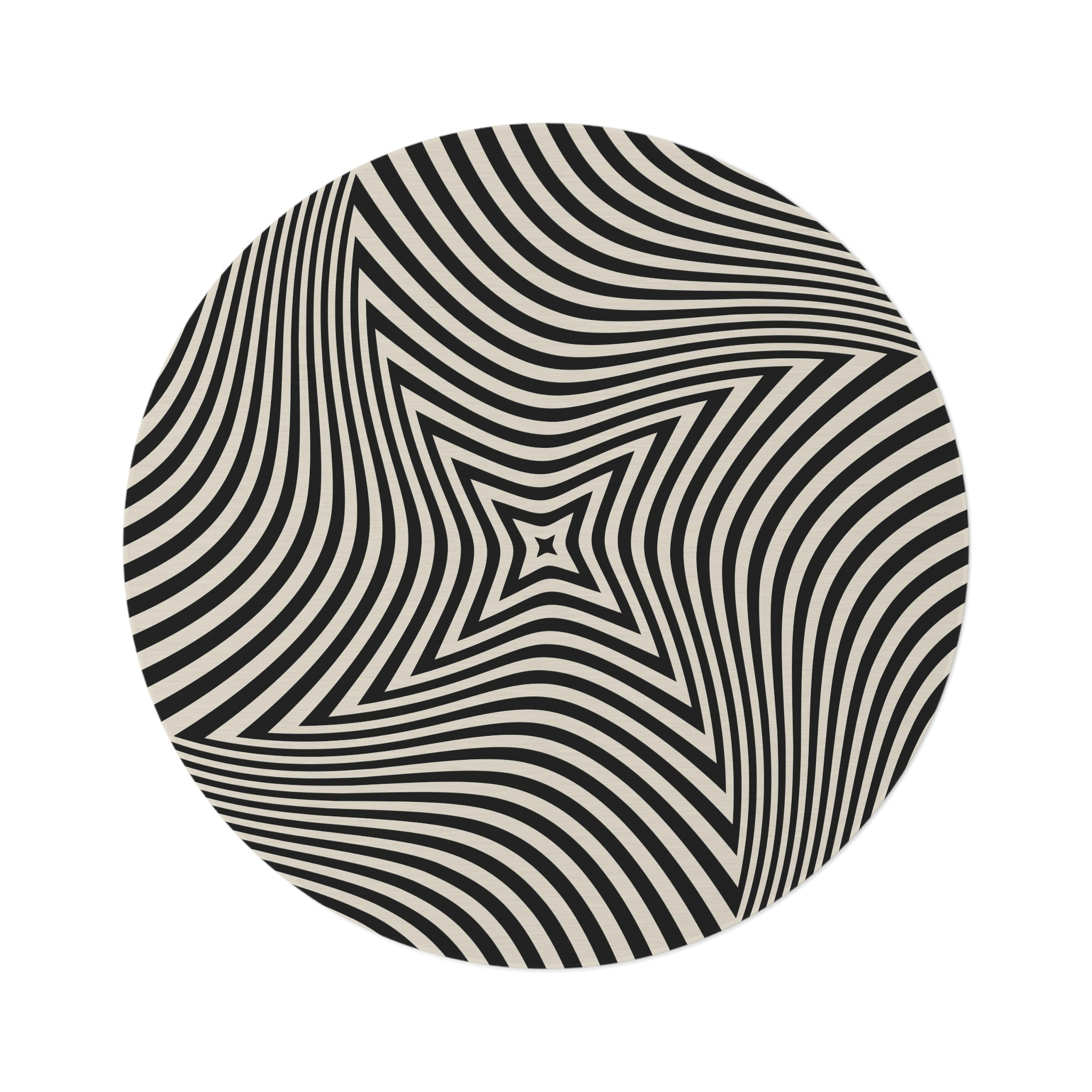Round Rug Optical grey 1