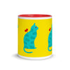 Tasse mit farbiger Innenseite, Toleranz-Katze, personalisierbar