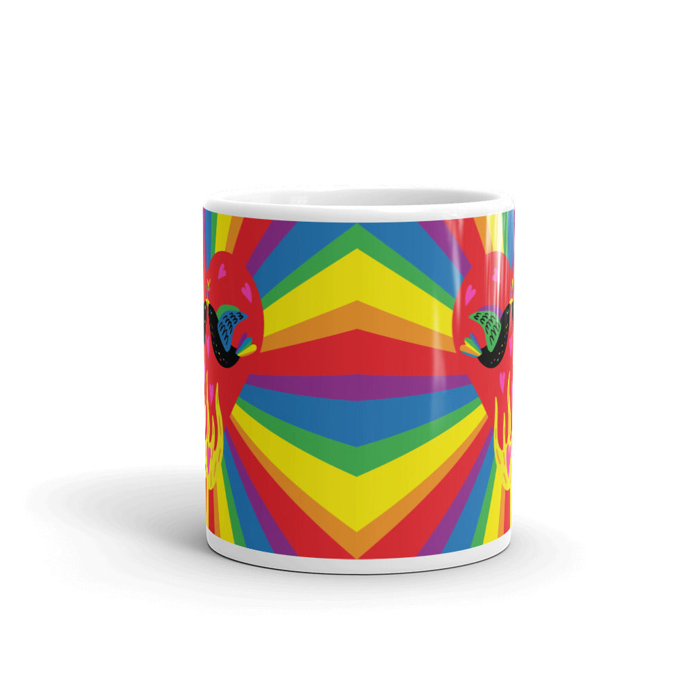 White glossy mug Love LGBTI Personalized